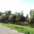 Wooden bridge over the river of Vth